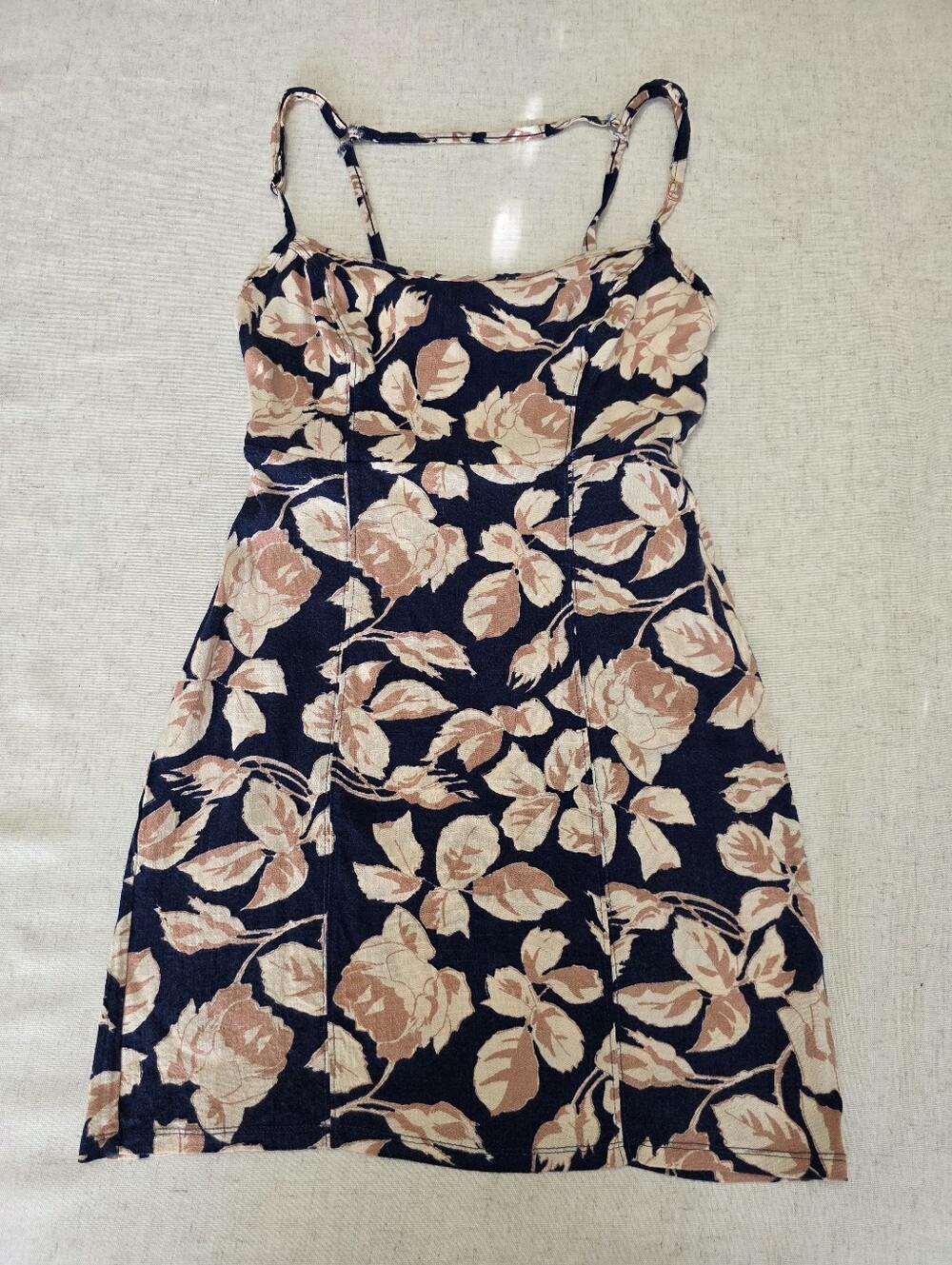 Free People Bring it Back Navy Blue Floral Print Mini Dress - Picture 9 of 11